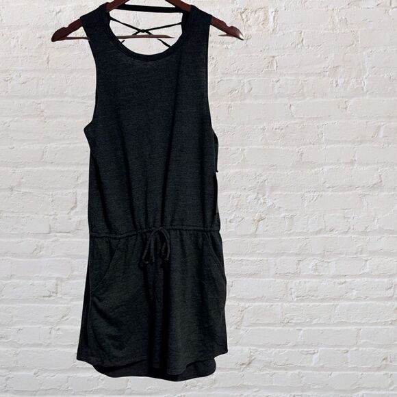 Chaser Womens Dress Size M Gray Mini Criss Cross Drape Back Jersey NWT - Picture 1 of 12